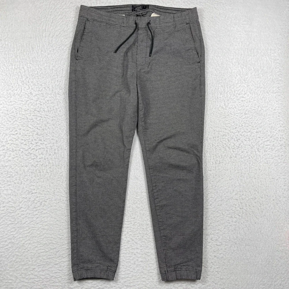 Abercrombie & Fitch Langdon Skinny Pants Mens Large Black White Stretch‎ Joggers